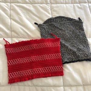 Two pieces girls crop top shirts